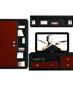 Biblioteca TARA 6 wenge + bordo
