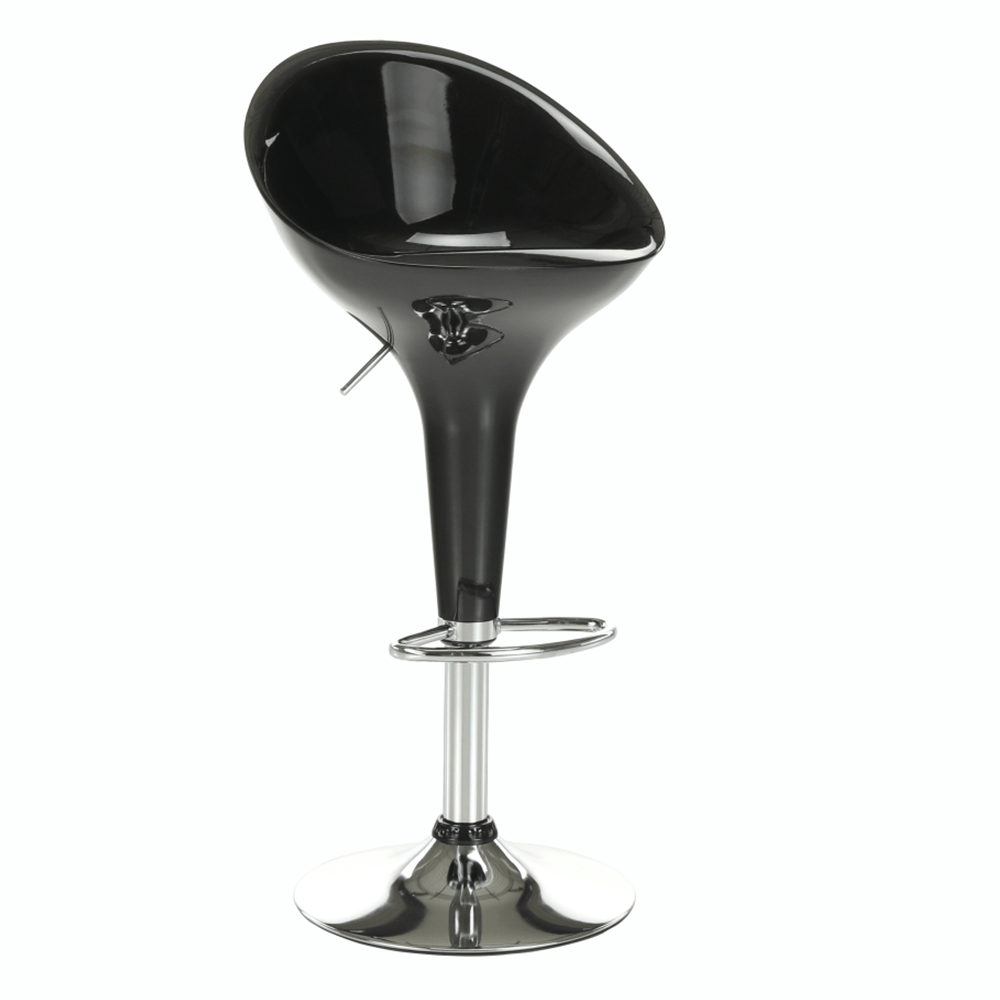 Scaun bar, negru/crom, ALBA NOVA - imagine 1