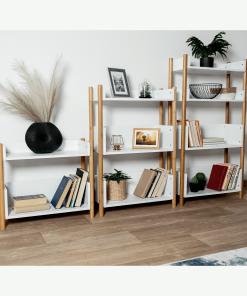 Etajeră bambus natural/alb BALTIKA