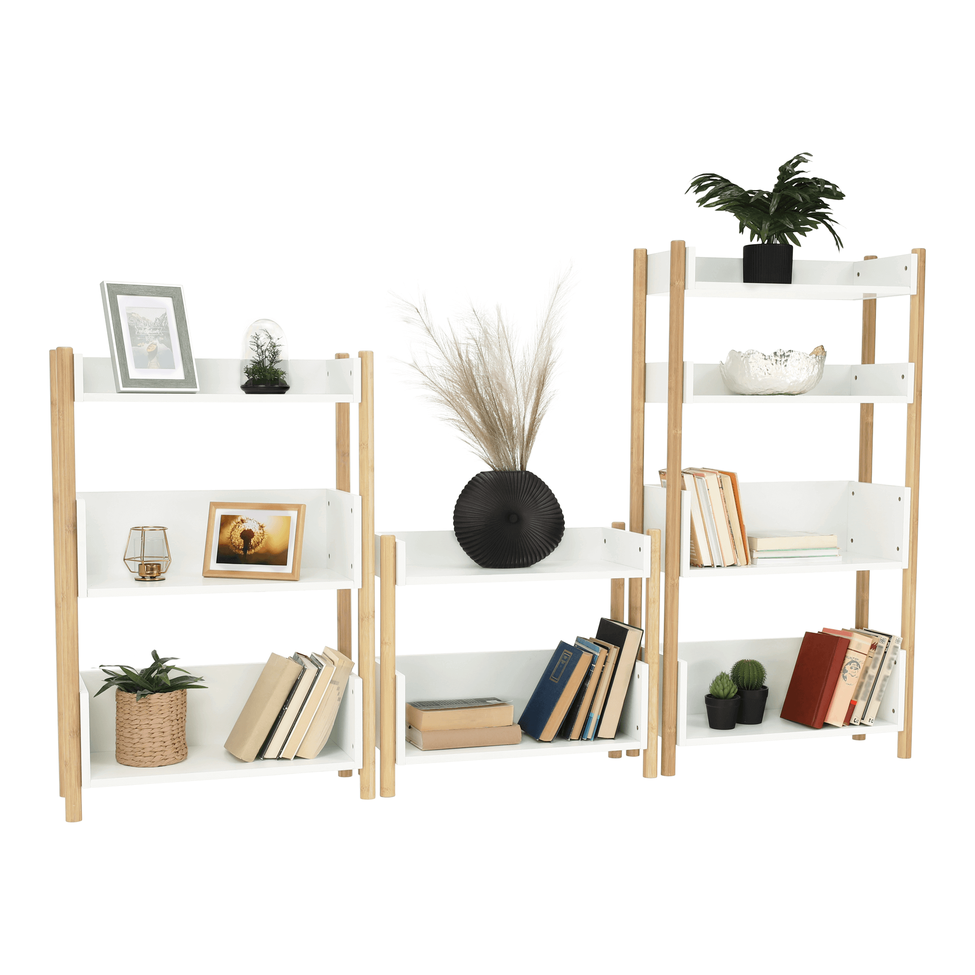 Etajeră bambus natural/alb BALTIKA