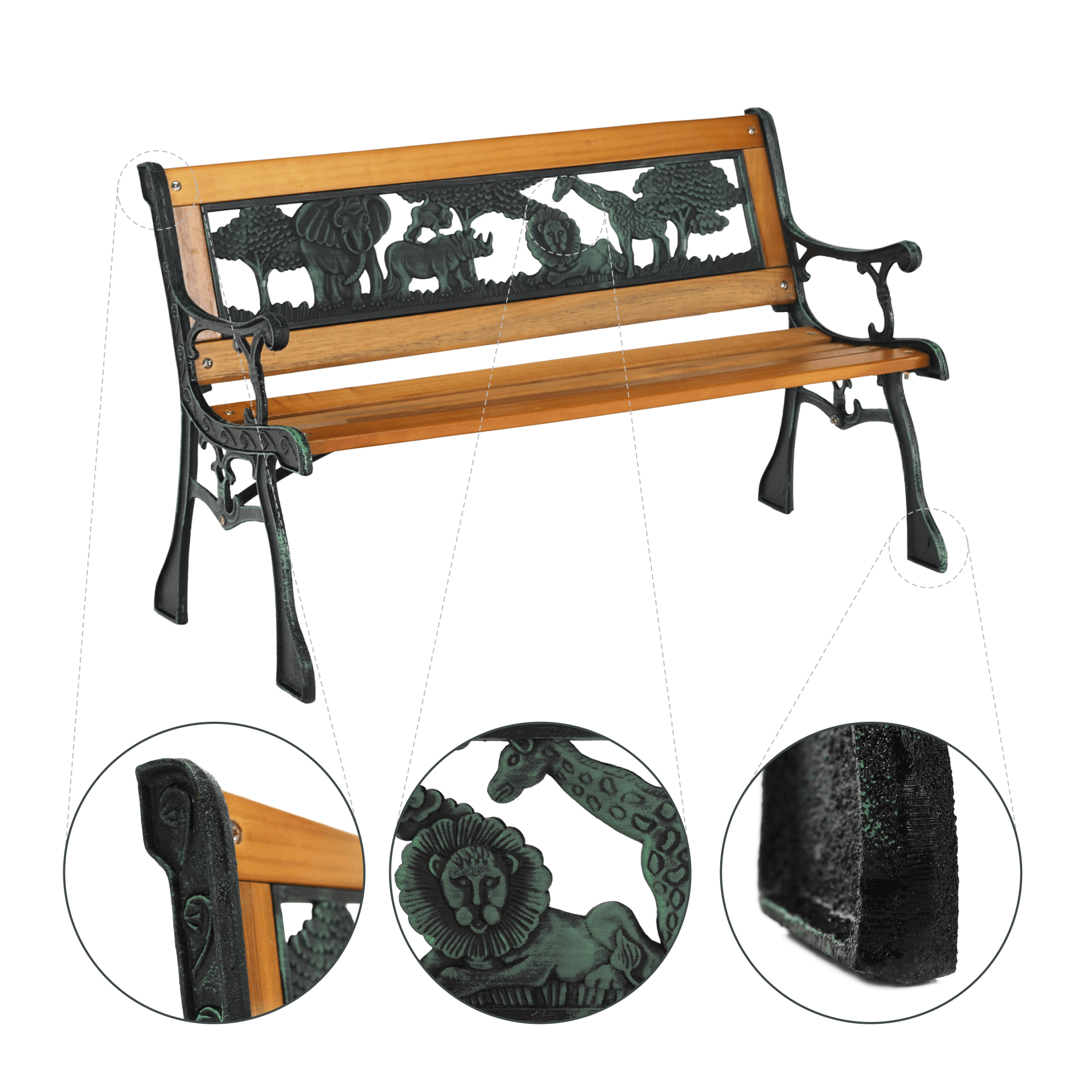 Bancă copii NADAZA negru/natural