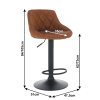 Scaun de bar, negru, TERKAN - Thumbnail Image 6