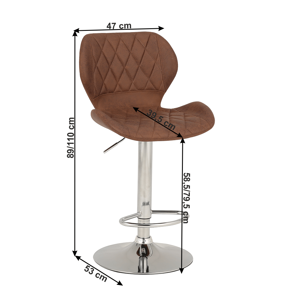 Scaun de bar, maro / crom, SOFALA - imagine 1