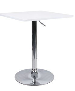 Masă de bar cu înălţime reglabilă, alb, FLORIAN 2 NEW