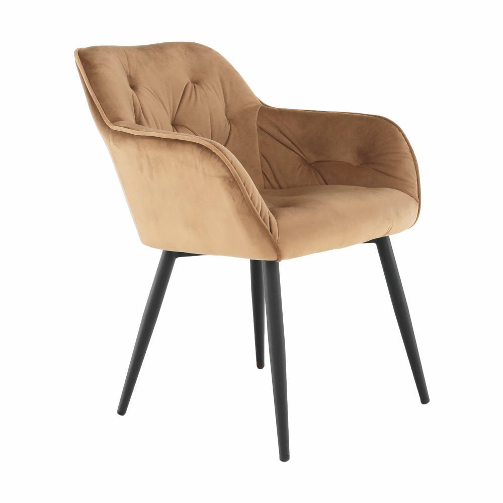 Fotoliu de design, material textil Velvet maro, BERILIO - imagine 2