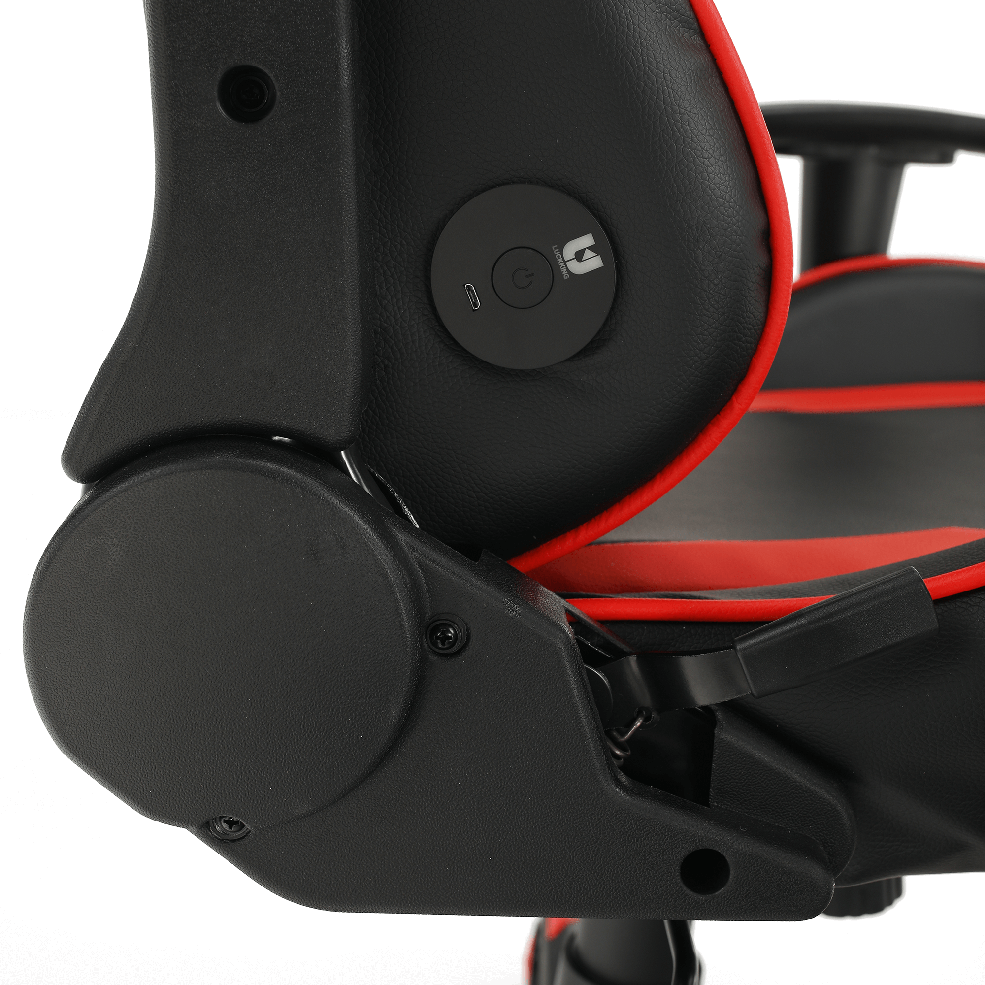 Scaun de birou / joc cu difuzoare Bluetooth, negru / roşu, CARPI - imagine 26