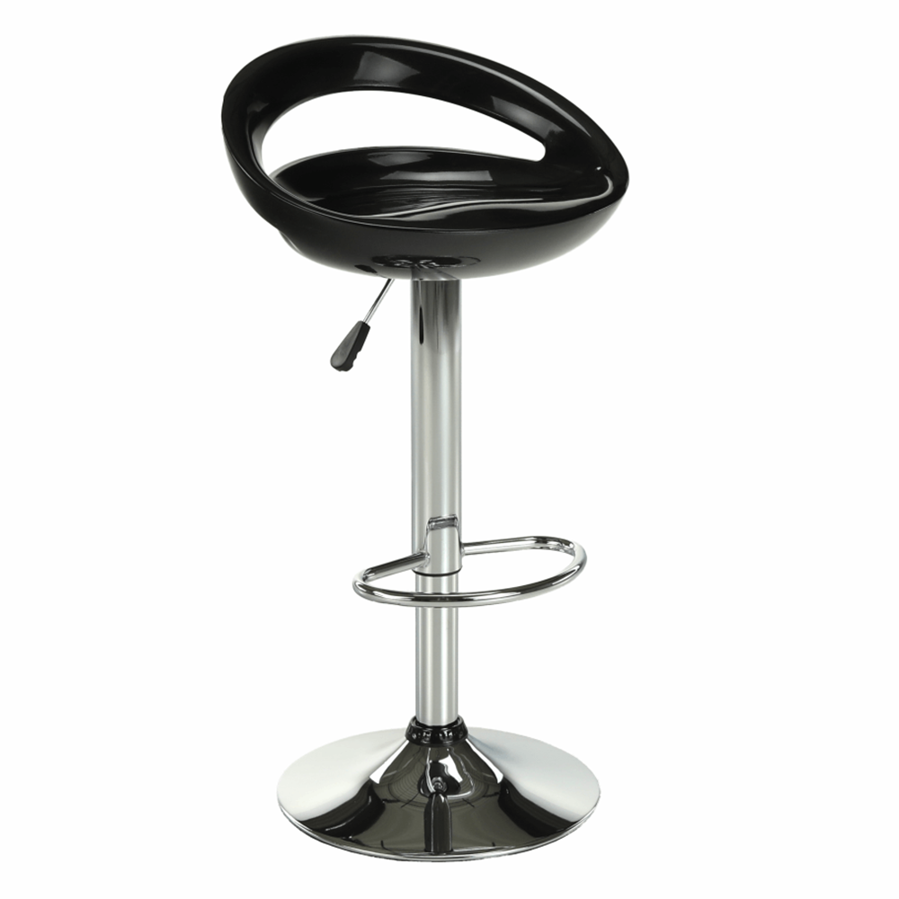 Scaun bar, negru/inox, DONGO NOVE - imagine 1