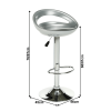 Scaun bar, argintiu/inox, DONGO NOVE - Thumbnail Image 2