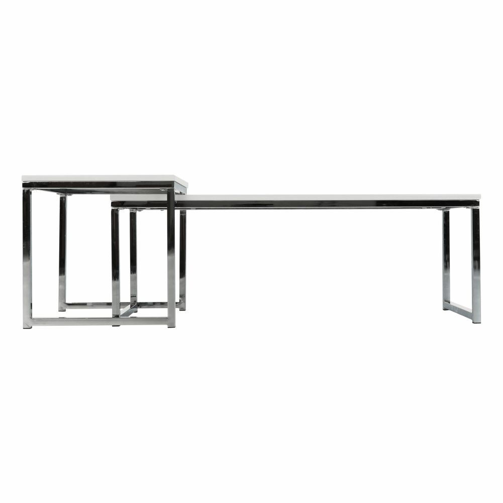 Set 2 măsuţe de cafea, alb extra lucios, ENISOL TYP 2 - imagine 13