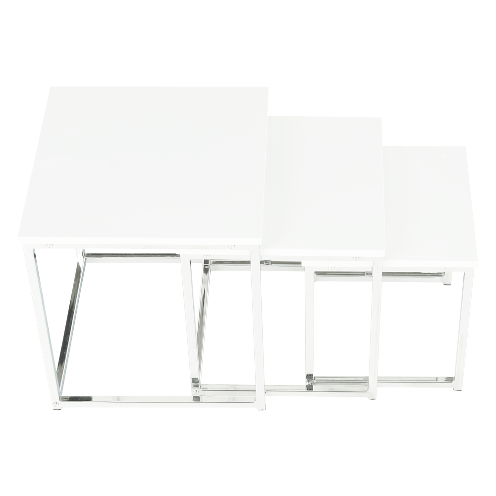 Set 3 măsuţe de cafea, alb extra lucios, ENISOL TYP 3 - imagine 7