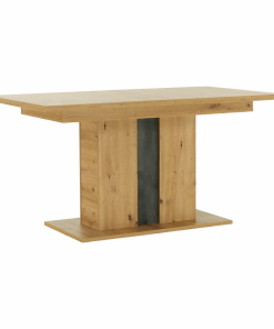 Masă dining, stejar artizanal / beton gri, ERIDAN