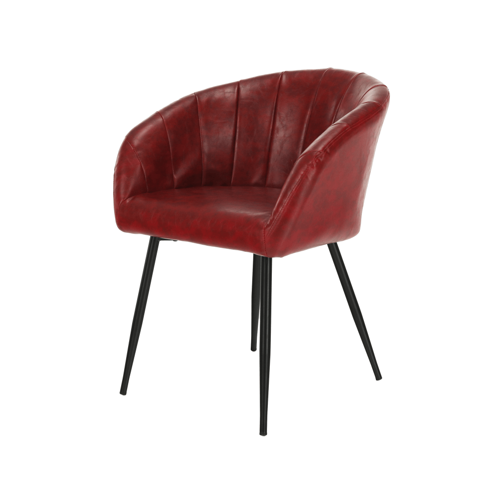 Fotoliu dining, roşu/negru, FIORA - imagine 12