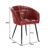 Fotoliu dining, roşu/negru, FIORA - Thumbnail Image 3