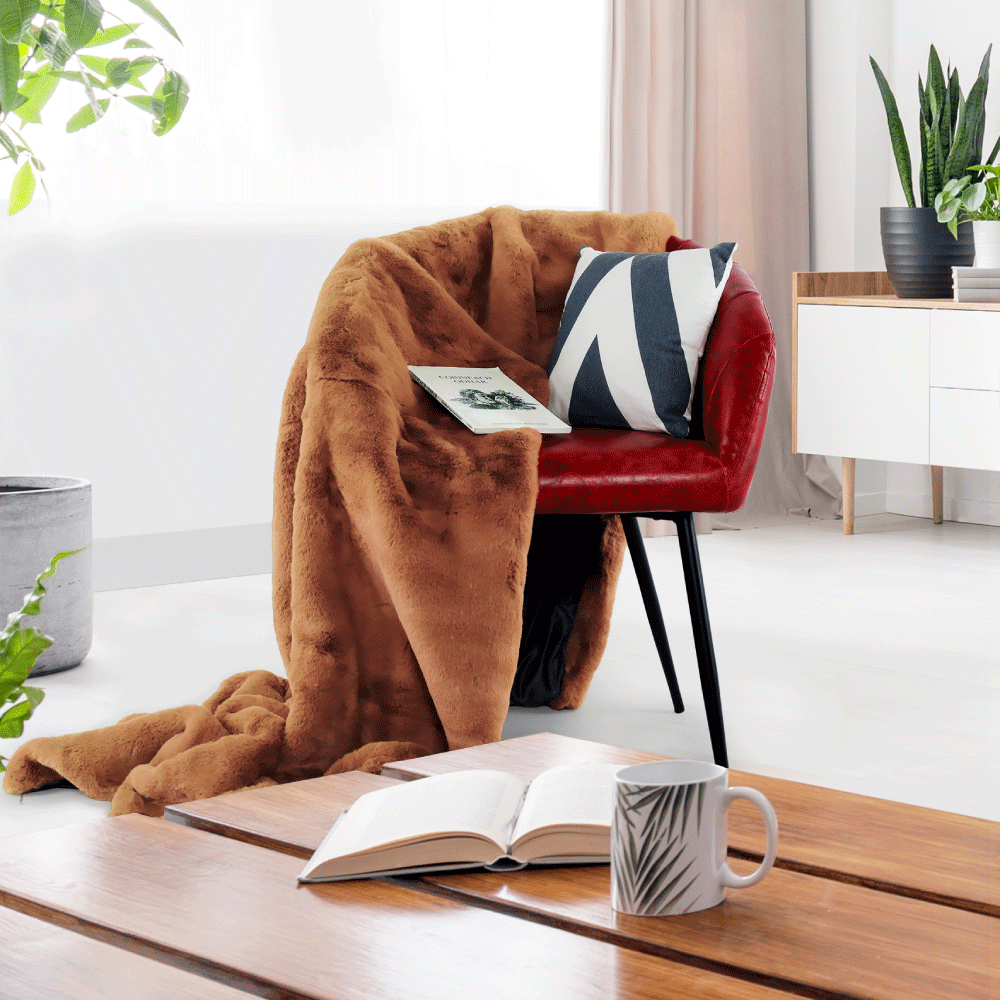 Fotoliu dining, roşu/negru, FIORA - imagine 2