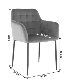 Fotoliu design, ţesătură de catifea TAUPE maro-gri, GREDAN