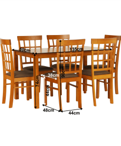 Set dining 1+6, cireş, GRID NEW
