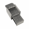 Fotoliu extensibil, catifea Velvet gri deschis, IGRIM - Thumbnail Image 10