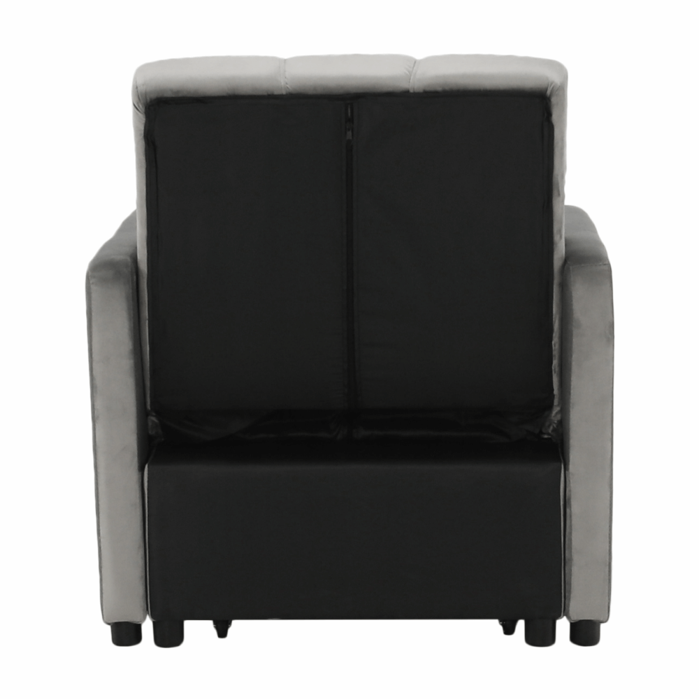 Fotoliu extensibil, catifea Velvet gri deschis, IGRIM - imagine 4