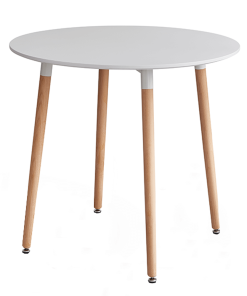 Masă dining, alb/fag, ELCAN 80