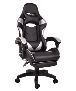 Fotoliu birou/gaming, negru/argintiu, KRISTOF NEW