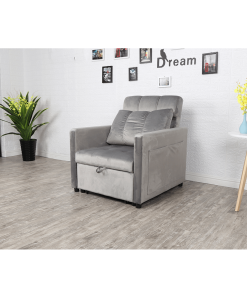 Fotoliu extensibil, catifea Velvet gri deschis, IGRIM