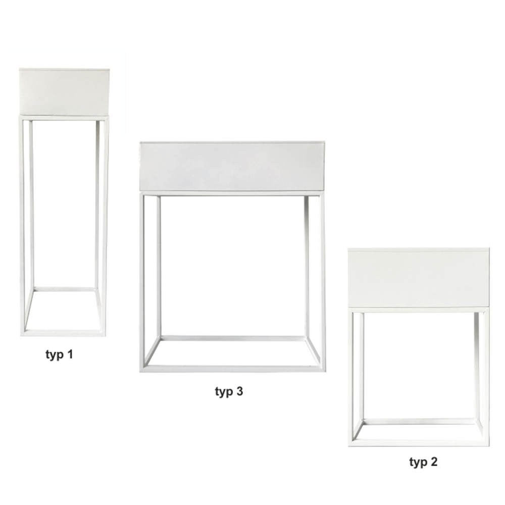 Ghiveci de flori din metal multifuncţional, alb, INDIZE TYP 3 WL4214 - imagine 10