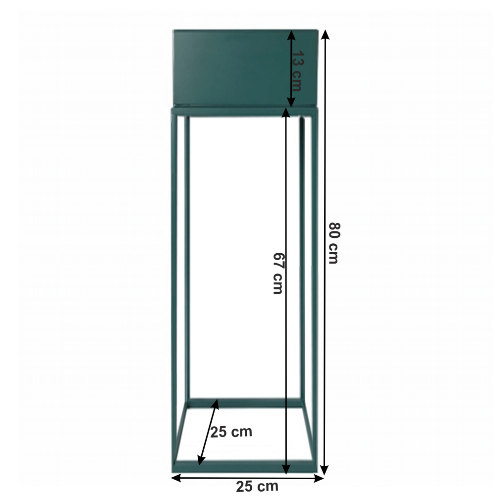 Ghiveci de flori din metal multifuncţional, verde închis, INDIZE TYP 1 WL4211 - imagine 4
