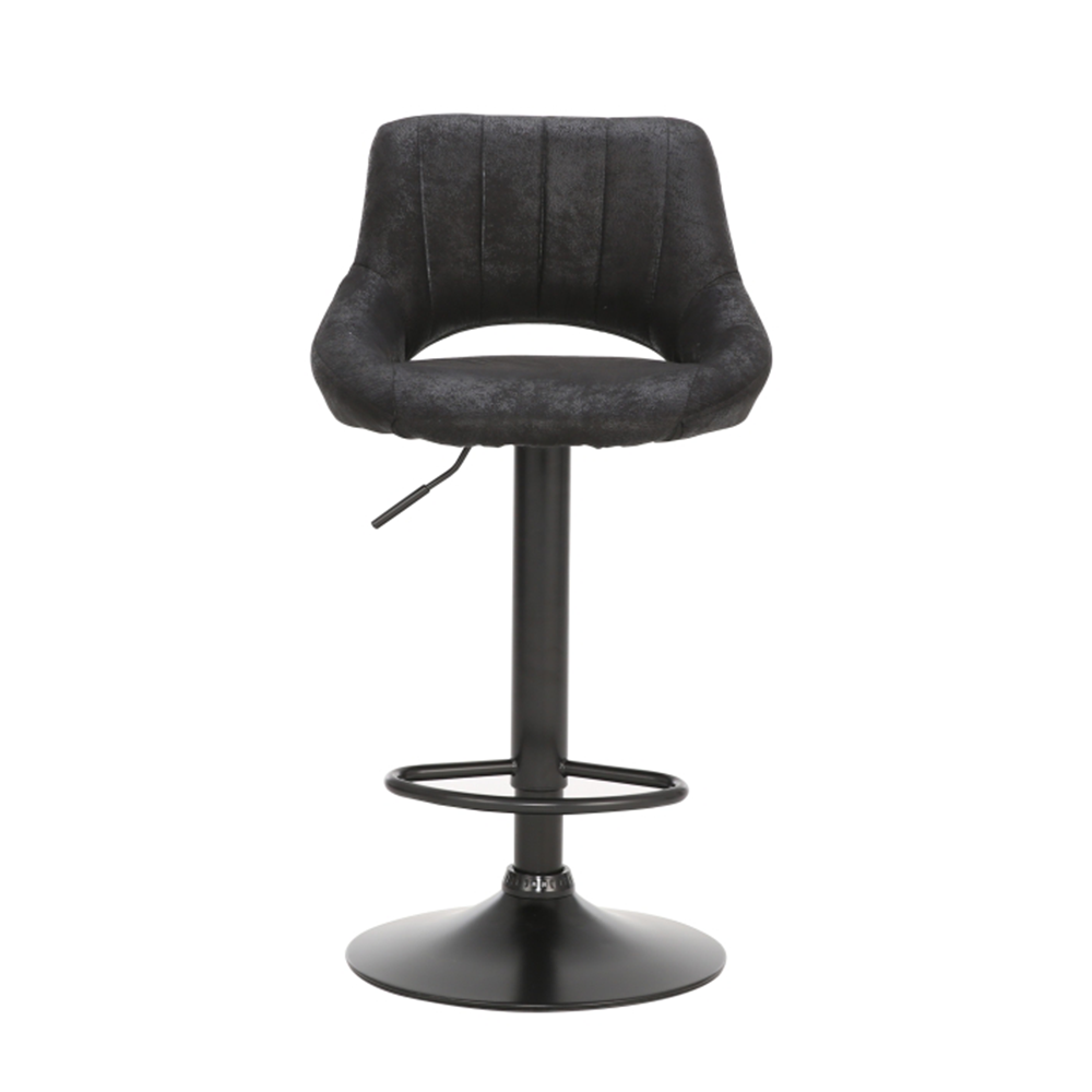 Scaun de bar, material textil maro cu efect de piele întoarsă, LORASA - imagine 4