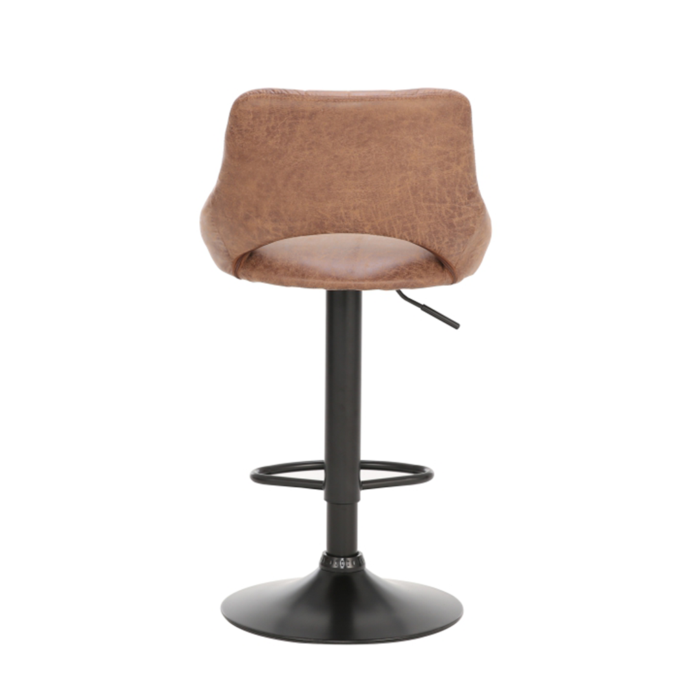 Scaun de bar, material textil maro cu efect de piele întoarsă, LORASA - imagine 8