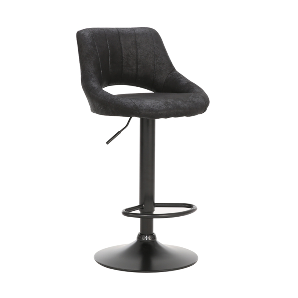 Scaun de bar, material textil maro cu efect de piele întoarsă, LORASA - imagine 1