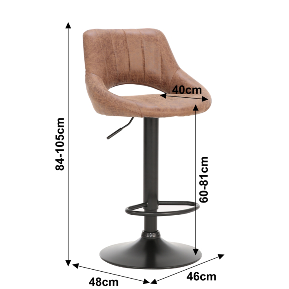 Scaun de bar, material textil maro cu efect de piele întoarsă, LORASA - imagine 12