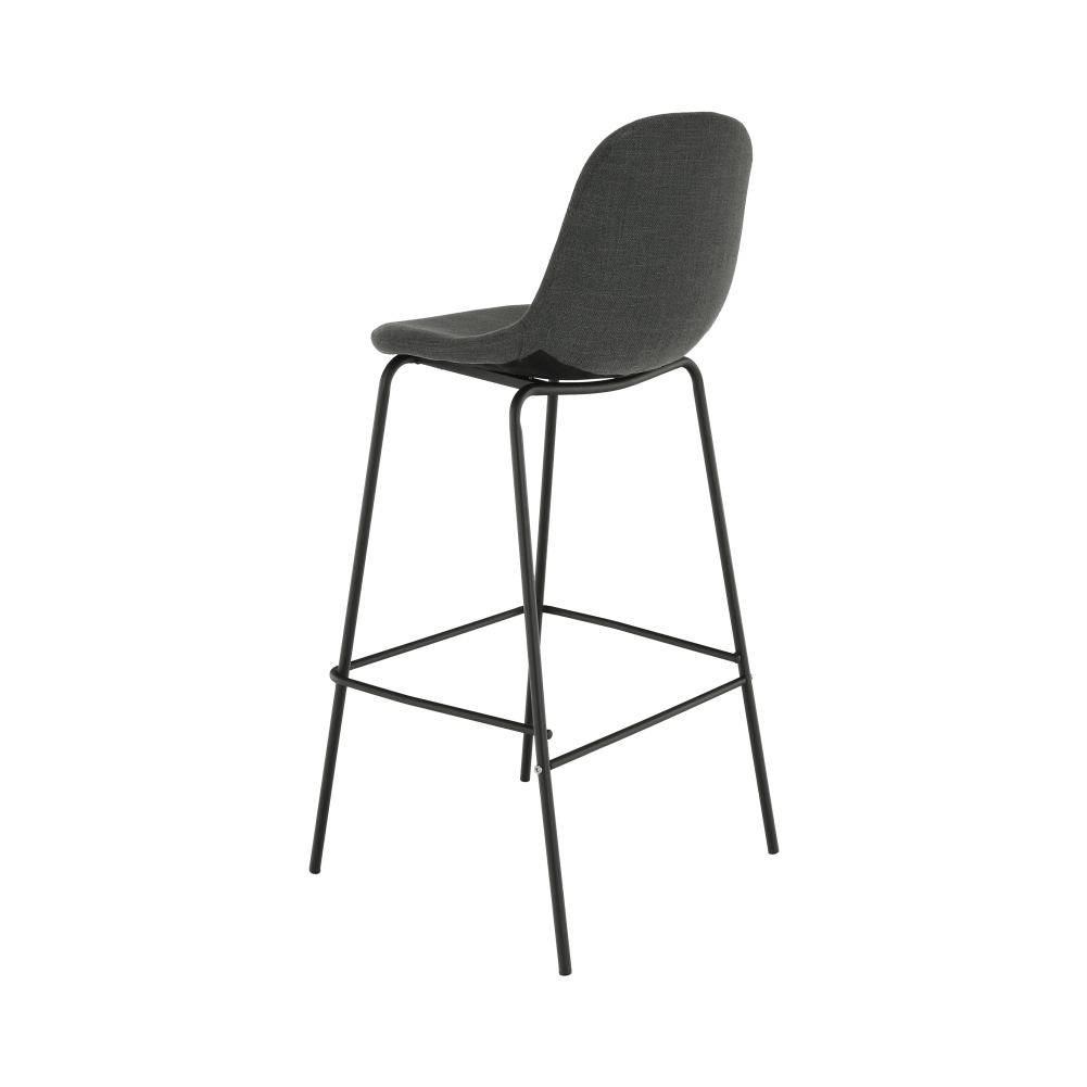 Scaun bar, textil gri închis/metal, MARIOLA NEW - imagine 16
