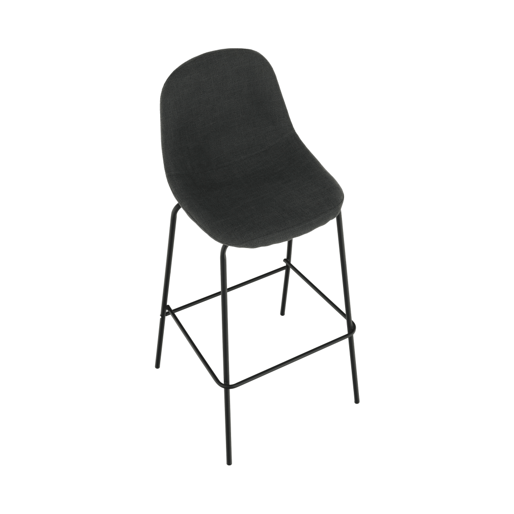 Scaun bar, textil gri închis/metal, MARIOLA NEW - imagine 13