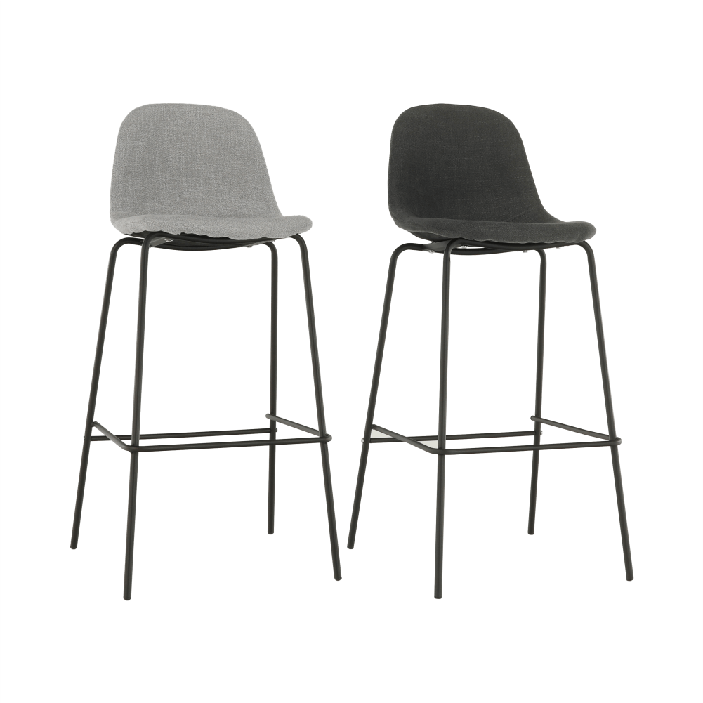 Scaun bar, textil gri închis/metal, MARIOLA NEW - imagine 3