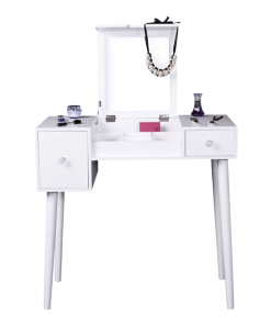 Masă de toaletă, alb/maro, MARVEL