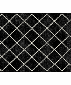 Covor, negru/model, 67x120 cm, MATES TYP 1
