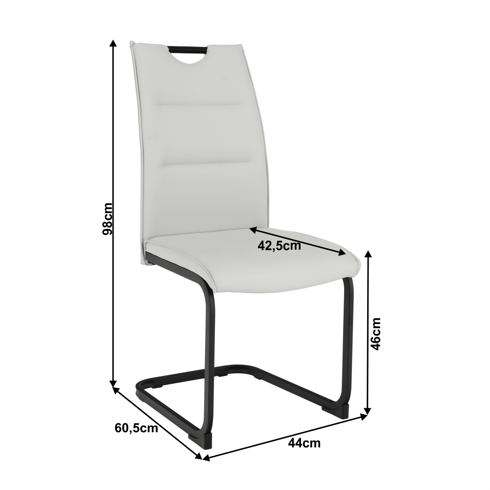 Scaun dining, gri deschis / negru, MEKTONA - imagine 2