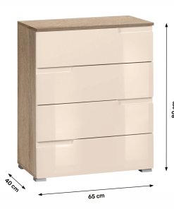 Scrin, crem HG luciu/stejar sonoma, MESIRE TYP 4