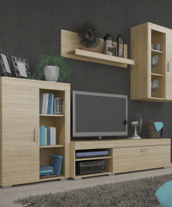 Perete living, stejar sonoma, MYSTIE