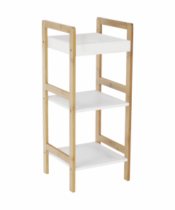 Etajeră, bambus lăcuit/alb, NIMES