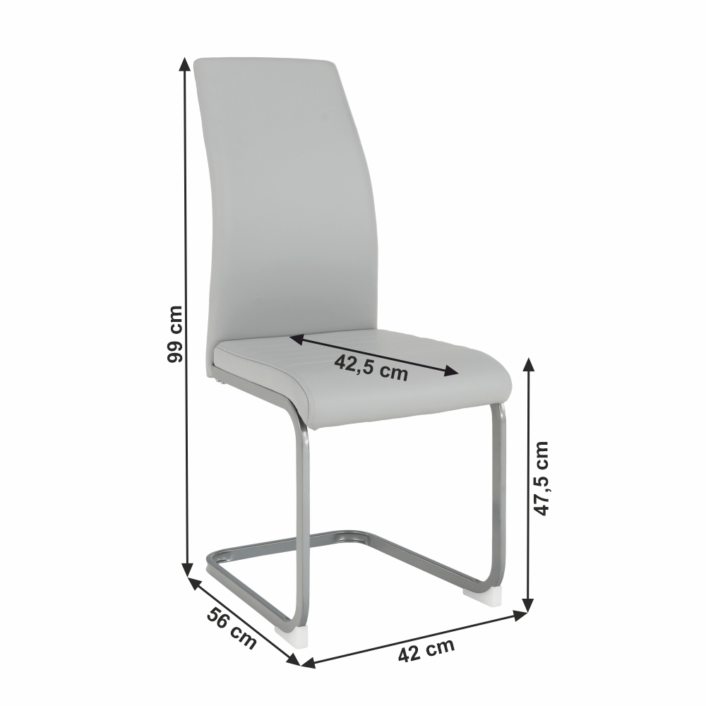 Scaun dining, gri deschis / gri, NOBATA - imagine 1