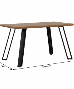 Masă dining, stejar/negru, PEDAL