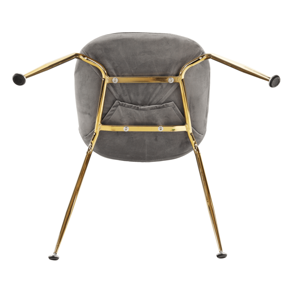 Scaun, material textil Velvet gri maro Taupe/gold crom-auriu, PORTIA - imagine 9