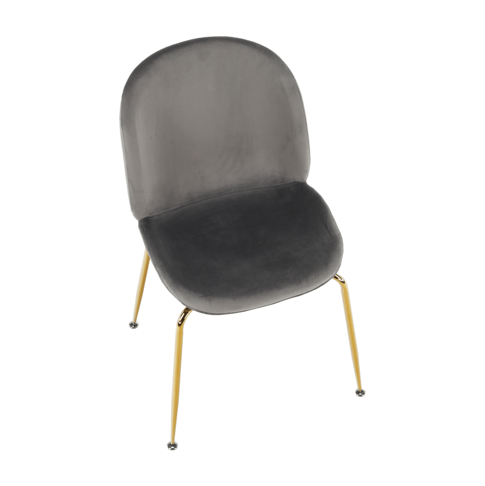 Scaun, material textil Velvet gri maro Taupe/gold crom-auriu, PORTIA - imagine 7