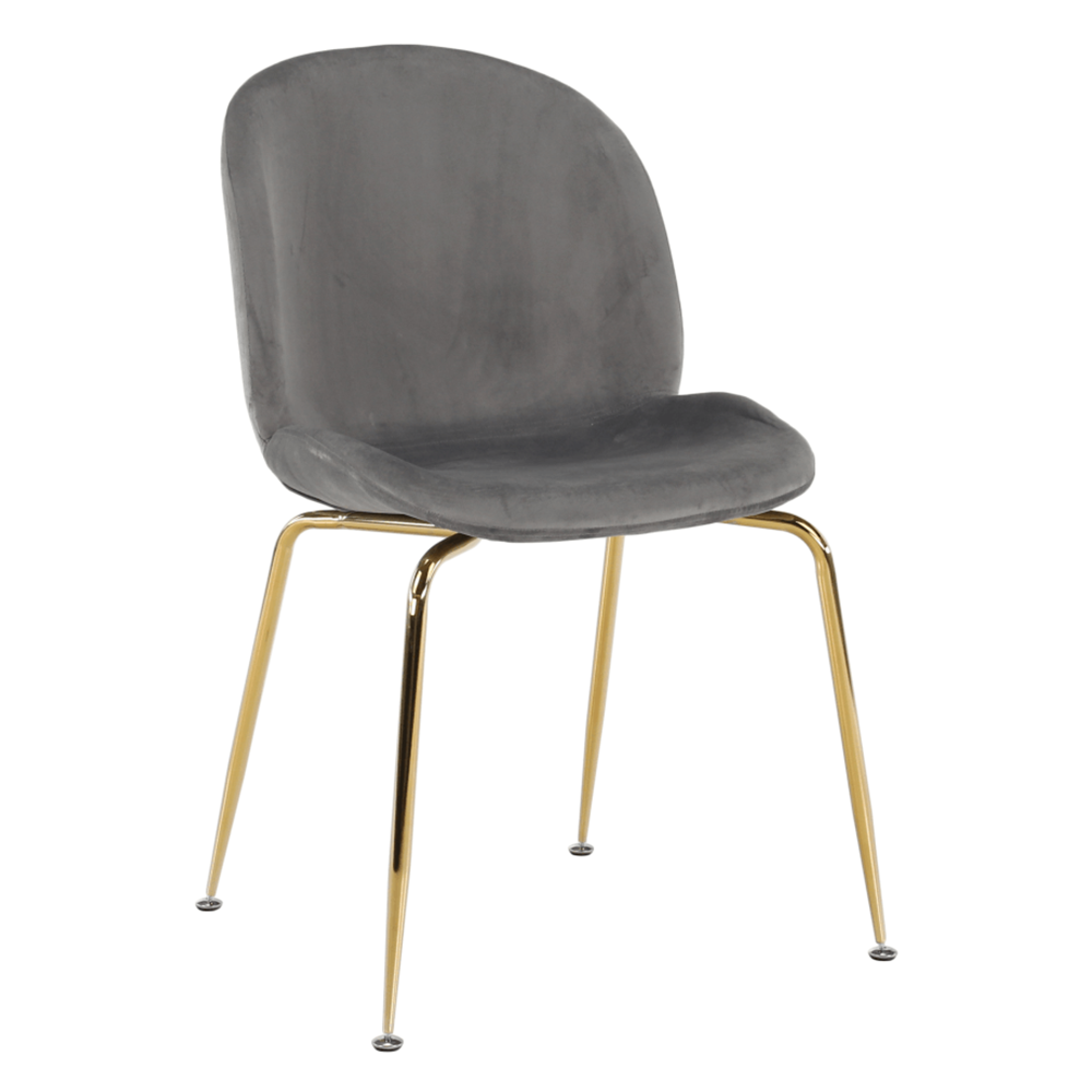 Scaun, material textil Velvet gri maro Taupe/gold crom-auriu, PORTIA - imagine 1