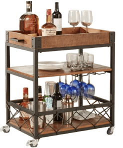 Cărucior de servire, stejar smoke / negru, SANDRO