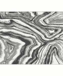 Covor,  alb/negru/model, 67x120, SINAN