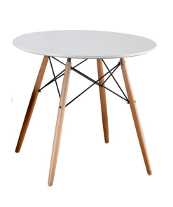 Masă de bucătărie, albă/fag, GAMIN NEW 90