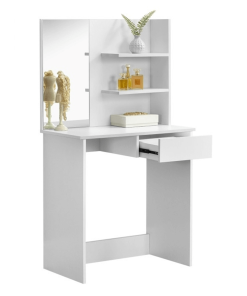 Măsuţă de toaletă/toaletă, alb, BELEZA