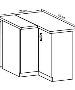 Corp inferior colț 900, gri mat/alb, LAYLA D90N